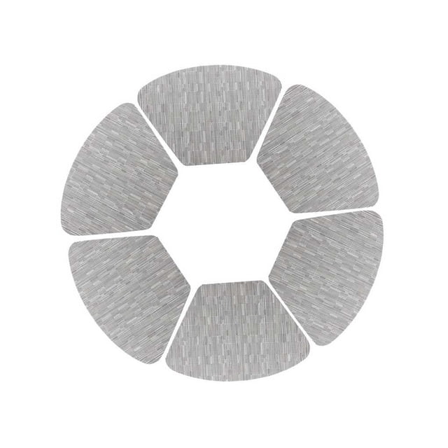 6X Sets de Table Ronds Coupe Coaster Résistant au Chauffage Multicolore Décoratif Hôtel Polyvalent Tapis de Table Antidérapant Gris