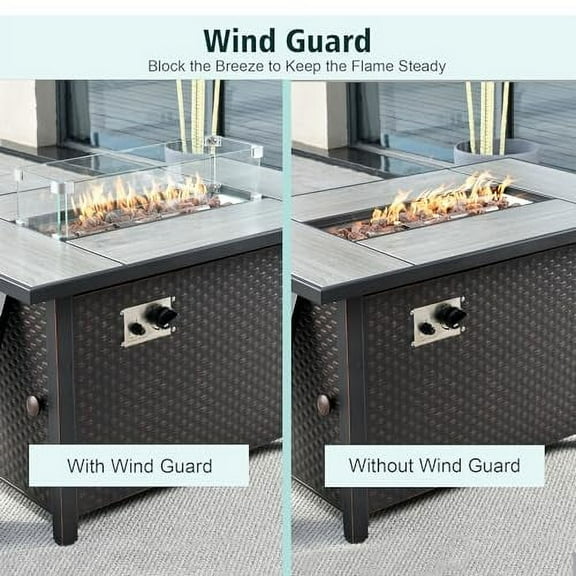 23x7x5.5 Fire Pit Glass Flame Wind Guard,Thick Tempered Glass Rectanglar FirePit Flame Shield with Aluminium Clips,Clear Wind Gaurd Fence for Patio Fire Table