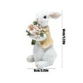 thumbnail image 2 of Figura de conejo de jardín, figura de príncipe, decoración familiar de conejos de Pascua de resina con flores, figuras de Pascua, decoración de mesa para jardín, casa, granja., 2 of 6