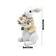 thumbnail image 2 of Figura de conejo de jardín, figura de príncipe, decoración familiar de conejos de Pascua de resina con flores, figuras de Pascua, decoración de mesa para jardín, casa, granja., 2 of 6