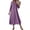 Purple, variant on cocolona Womens Summer Long Dress Loose V Neck 3/4 Sleeve Sun Dress Fashion Solid Color Vacation Beach Dress