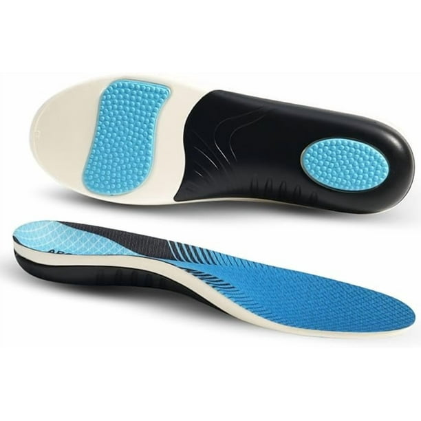 Orthotic Inserts Arch Support Shoe Inserts for Women Men,Orthotic Shoes Inserts,Plantar Fasciitis Insoles for Flat Feet,High Arch Support Shock Absorption Insoles (Blue, Men 9-9.5/Women 11-11.5)