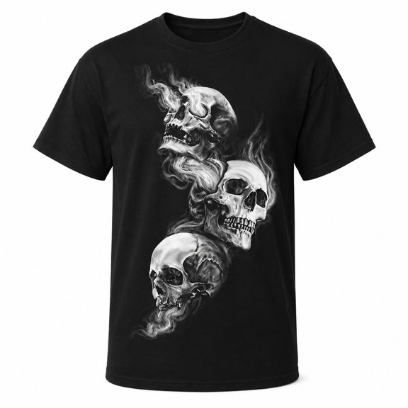 Men's Skull Graphic T-Shirt, Unisex Classic Fit Cotton Tee