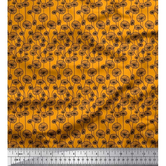 Soimoi Satin Silk Fabric Artistic Floral Decor Fabric Printed Yard 42 Inch Wide