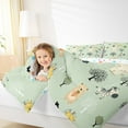 thumbnail image 4 of Castle Fairy Zebra Elephant Lion Bear 3 Pieces Queen Comforter Set,Jungle Animal Ultra Soft Bedding Sets,Cartoon Wildlife Bedding Comforter Set,Luxury Kids Bedroom Decor,Reversible, 4 of 8