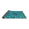 thumbnail image 2 of Ahgly Company Indoor Square Abstract Turquoise Blue Modern Area Rugs, 7' Square, 2 of 4