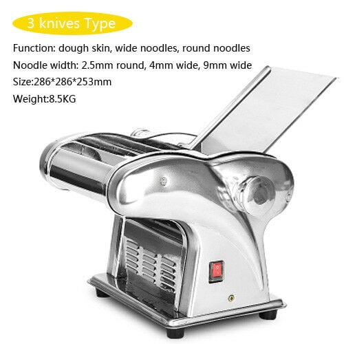 110V Stainless Steel Pasta Maker Roller Machine Electric Dumpling Skin Noodle Machine 4 Knifes