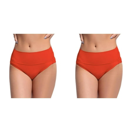 2 Pack Women s Black High Waisted Bikini Bottoms Retro Basic Full Coverage Swimsuit Mid Waist Bathing Suit Bottom Womens High Waist Swimsuit Mens Swim Suit Swim Shorts Men Short Mesh Swim Pants for