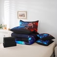 thumbnail image 6 of Manfei Futuristic Gamepad Boys Twin Bedding Sets 7-Piece, Neon Stripes Lines Bedding Comforter Set, Video Game Controller Reversible Sheet Sets, Ultra Soft Bedroom Decor, 6 of 8