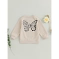 thumbnail image 4 of GXFC Little Girls Fall Sweatshirt 3T 4T 5T 6T 7T Kids Girls Long Sleeve Butterfly Floral Print Pullovers Tops Casual Autumn Clothes for Children Girls, 4 of 9
