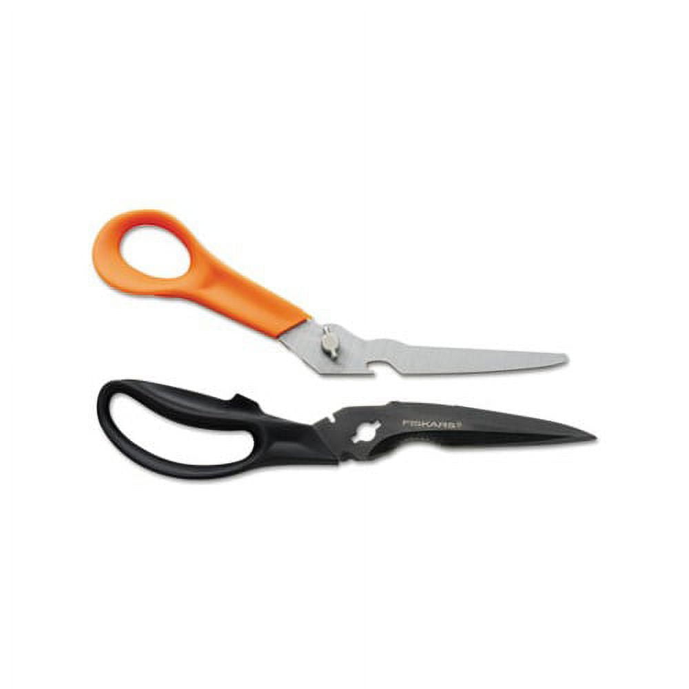 CutsMore Scissors 9" Long, 3.5" Cut Length, Black/Orange Offset Handle