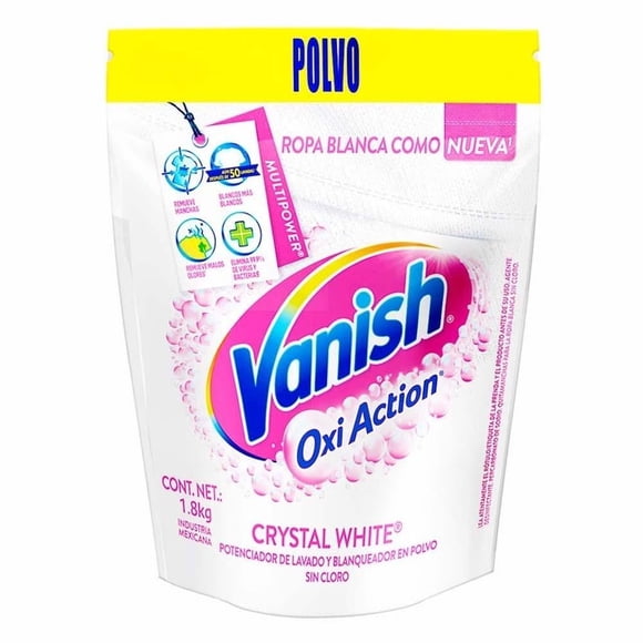Quitamanchas Vanish Oxi Action crystal white en polvo para ropa blanca 1.8 kg