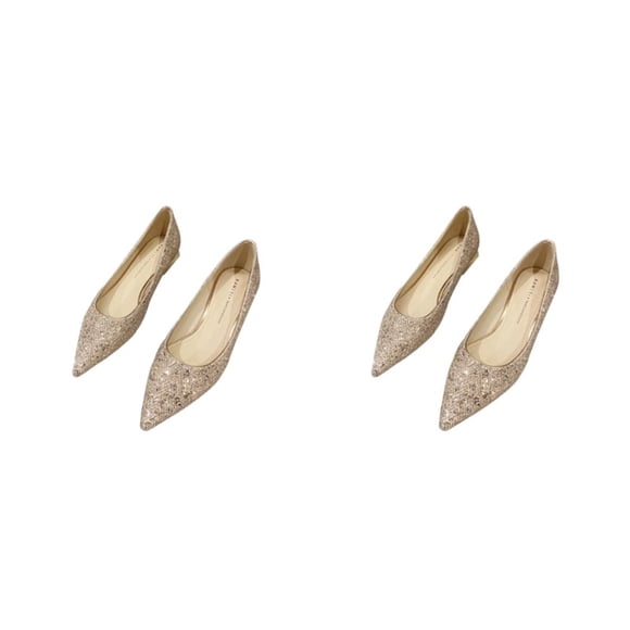 Sonducket 2 mocasines cómodos de fibra de cuero, zapatos de salón delicados y fáciles de cuidar para mujer, zapatos de boda con lentejuelas Type8 NO8