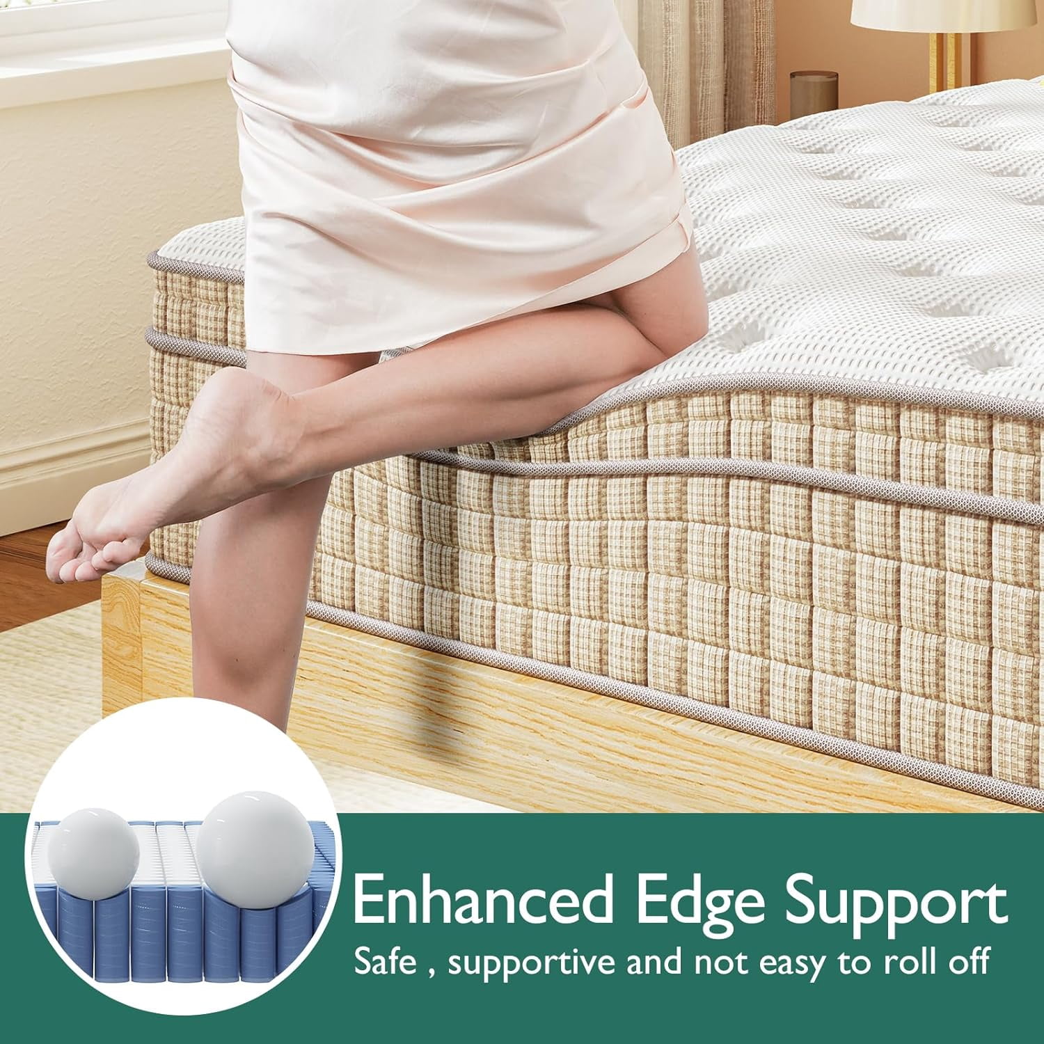 Sleepmax Serene 14" King Hybrid Mattress with CertiPUR-US Gel Infused Memory Foam & Pocket Springs, Oeko-Tex Certified Fabric & Fiberglass Free Fire Retardant Protection