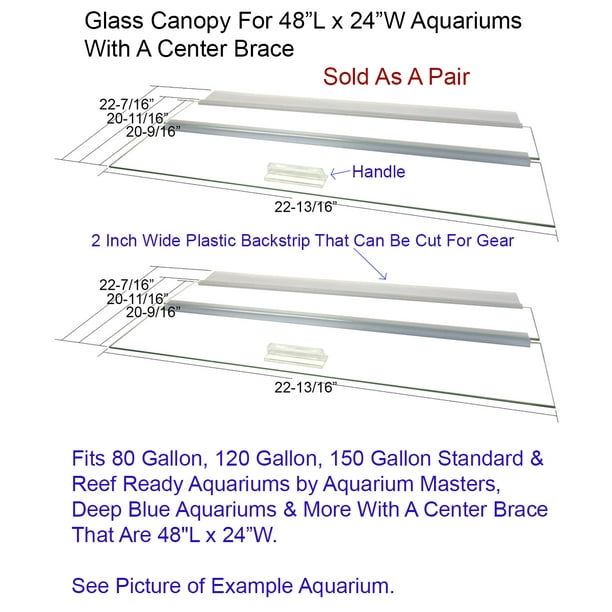 Glass Canopy for 80, 120, 150 Gallon Aquariums 48"x24" AM34824
