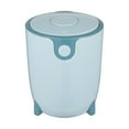 thumbnail image 2 of AuroraX 1.5L Desk Small Trash Can with Push-Button Lid Stylish Round Blue Garbage Container Basket Plastic Minimalist Garbage Bin for Dormitory Bedroom Office, 2 of 6