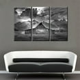 thumbnail image 4 of TISHIRON 3PCS Framed Canvas Wall Art Set,36"x24" Black and White Country Cabin Canvas Art Decor, 4 of 7