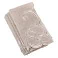 thumbnail image 1 of SARO QX168.N20S Embroidered Scallop Design Natural Linen Blend Napkin Set Natural - Set of 4, 1 of 1