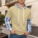 thumbnail image 1 of MHFRRA Sudadera con Capucha y Estampado de Cuadros, de Manga Larga, Informal, de Dos Piezas, para Otoño E Invierno, Ropa de Calle Cómoda para Uso Diario Marrón, 1 of 5