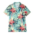 thumbnail image 5 of MDUKONU Womens Summer Hawaiian Shirts Soft Cool Floral Tropical Print T-Shirt Button Down V Neck Short Sleeve Tee Tops Green S, 5 of 5