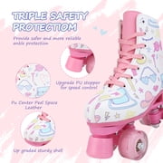 EONROACOO Roller Skates for Girls, Women Kid Teen Light up 4 Wheels Roller Skates (Youth 2)
