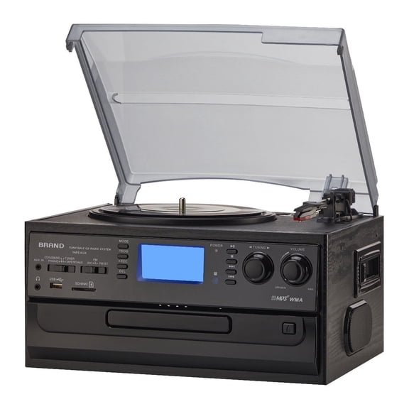 ORCC 10-in-1 Bluetooth Record Player Turntable for Vinyl Records CD Cassette USB/SD Convert