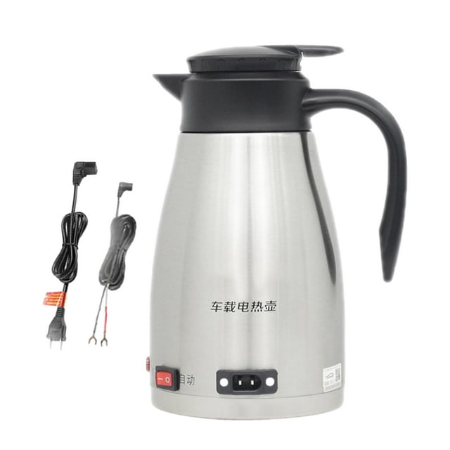 Hervidor de agua para automóvil Calentador de café de acero inoxidable 1300 ml Tetera portátil Limpieza fácil Calentamiento de automóvil Taza de viaje 24V para camión