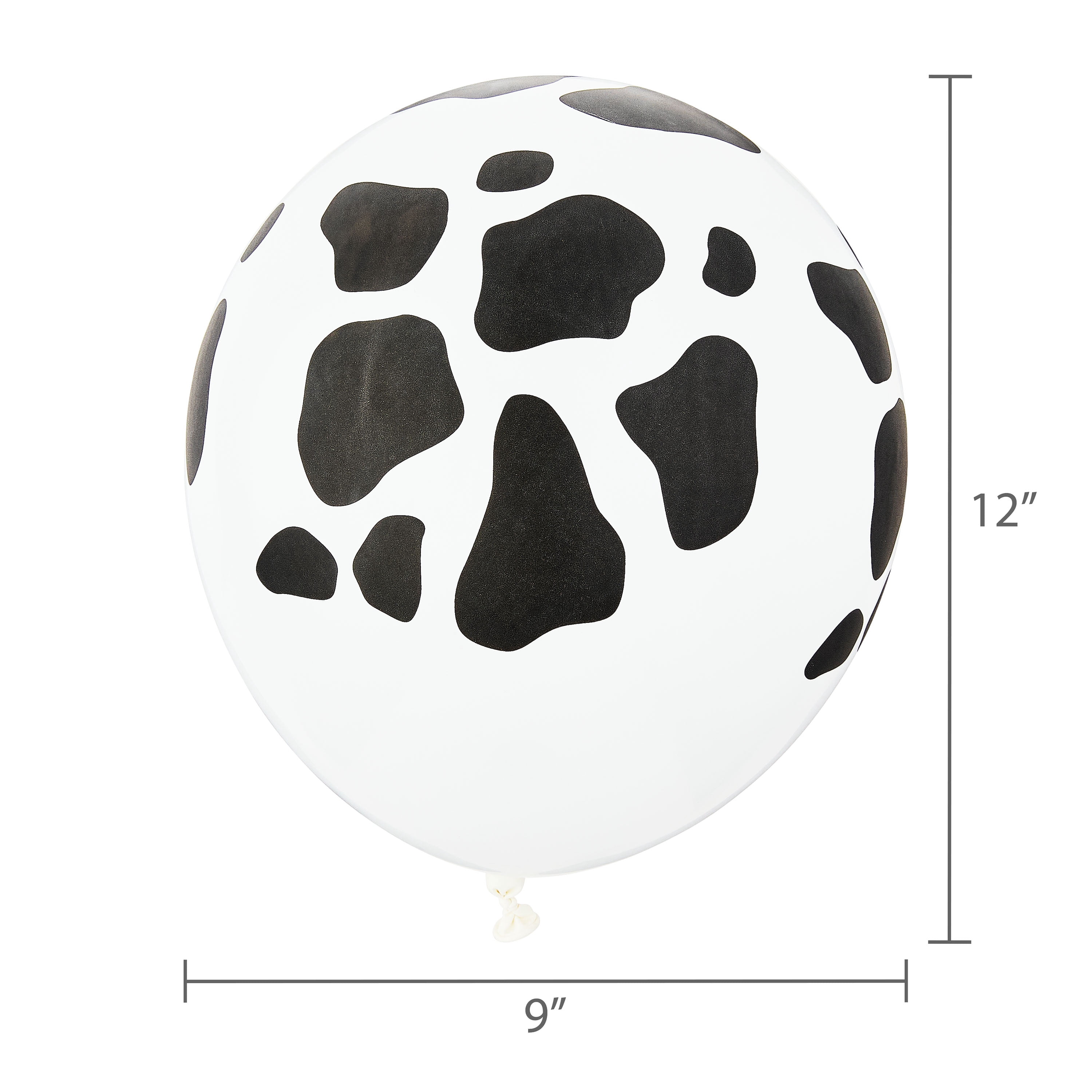 12" Black/White Cow Print Latex Balloons, 8 Pieces, by Way To Celebrate