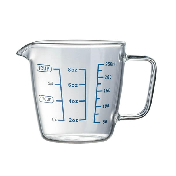 Taza medidora transparente apta para microondas, jarra de leche, taza con  asa para utensilios de repostera El 10x8.5x6cm | Bodega Aurrera en lnea