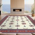 thumbnail image 2 of Design&I 6'x9' Washable Area Rug Snag-Free Nautical Maritime Compass Striped Border Round Motif Sailboat for Dining Room, Under Table, Office, 2 of 7
