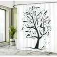 thumbnail image 5 of Ambesonne Dogs Shower Curtain, Autumn Tree with Silhouettes, 69"Wx84"L, White and Black, 5 of 5