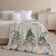 thumbnail image 3 of Flannel Fleece Throw Blanket Ocean Gnome Starfish Shell Lightweight Soft Plush Blankets,Green Eucalyptus Leaf Retro Linen Cozy Warm Throw Blanket for Couch Sofa Bed Car Office All Season Use 40x60in, 3 of 9