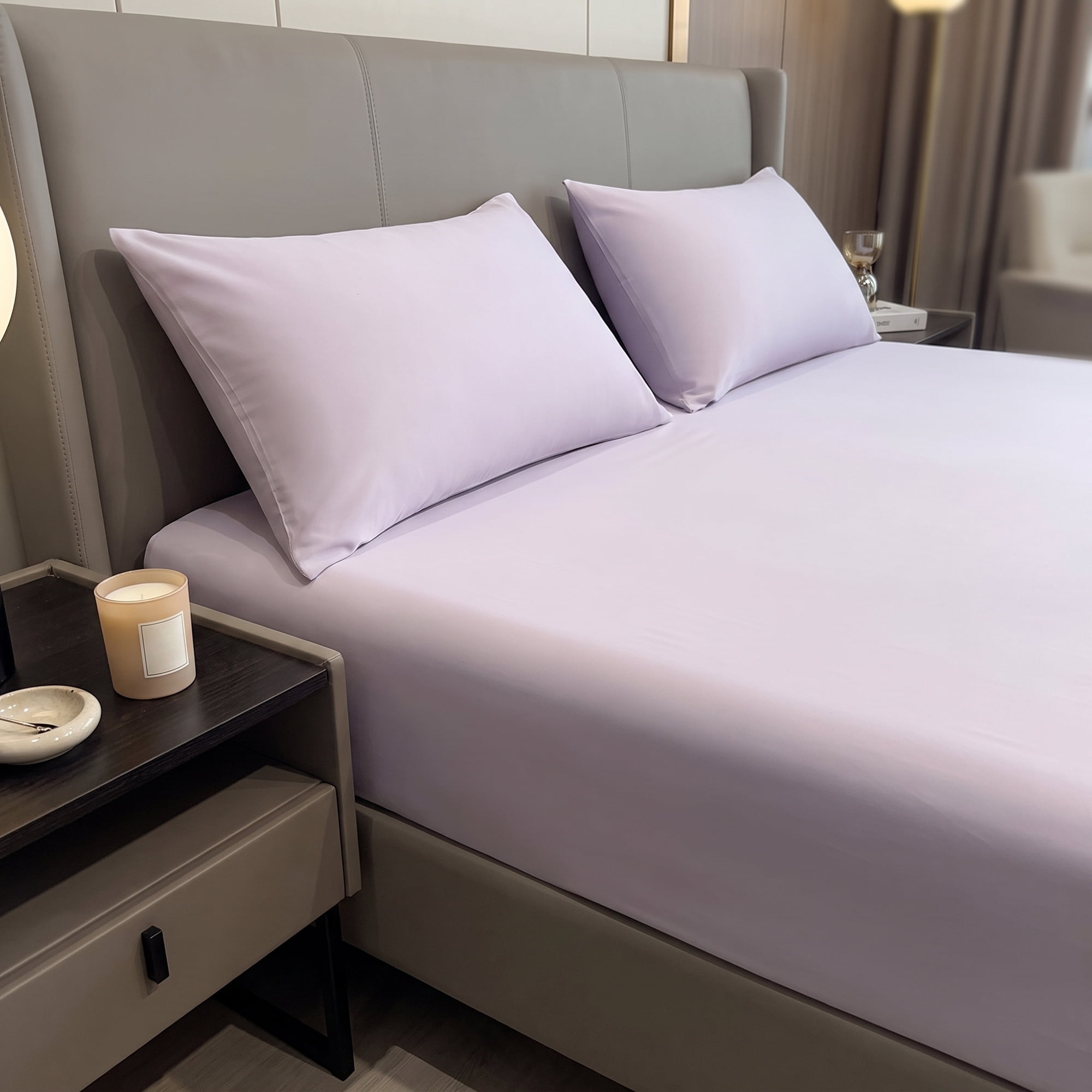Unique Bargains Microfiber Bed Sheets Cooling for Comfortable Sleep 59.1"x78.7" Purple