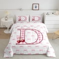 thumbnail image 3 of Feelyou Buffalo Initial Letter Bedding Comforter Set for Kids, Kawaii Pink Ribbon Bow-tie Twin Comforter Sets, Monogrammed D Reversible Bedding Set, Breathable Home Decor, 2 Pieces, 3 of 9