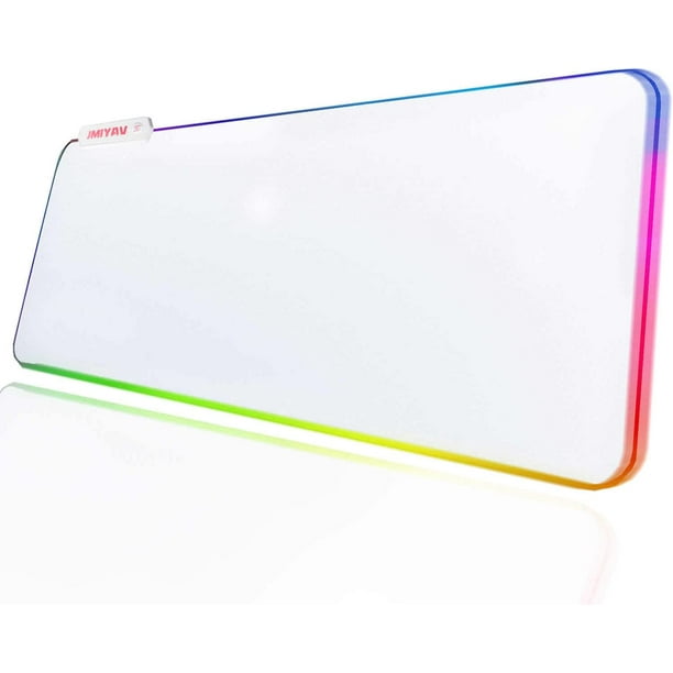 White Gaming Mouse Pad RGB Mousepad Non-Slip Rubber Base Extra Large Cool  XL XXL Computer Desk Pad Gaming 