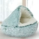 thumbnail image 1 of Cama de felpa para mascotas, cojín redondo para gatos, cesta para casa de gatos, bolsa de dormir (verde 35*35cm) Sywqhk Libre de BPA, 1 of 3