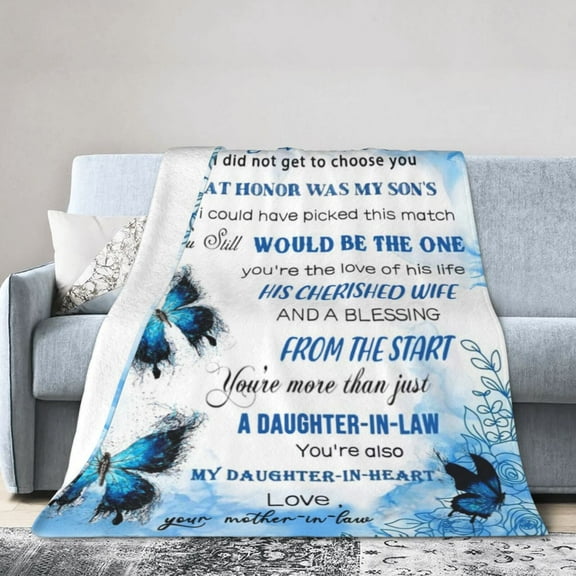 Wijzvio Gifts For My Daughter-In-Law Throw Blanket Soft Fuzzy Fleece Blanket For Couch Bed Living Room Decoration 40"X30"