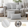 thumbnail image 6 of Light Gray Outdoor Waterproof Pillow Covers, Minimalist Boho Abstract Ethnic Motifs Decorative Rectangle Throw Pillowcase Sofa Cushion Sham for Patio/Couch/Chair, 20"x12" 2 Pack, 6 of 8