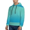 thumbnail image 3 of Naloa Teal Turquoise Men's Casual Hooded Collar Drawstring Hoodies Pullover Sweatshirts Casual Long Sleeve Shirts-3X-Large, 3 of 7