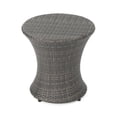 thumbnail image 5 of Parham Outdoor 3 Piece Wicker Stacking Chair Chat Set with Round Drum Table, Gray, 5 of 6