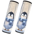 thumbnail image 2 of 2-Pack Seat Belt Covers with Flannel Seatbelt Shoulder Strap Case Adjustable Straps Soft Padding for Car Cute Penguin in Winter Small, 2 of 8