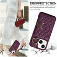 thumbnail image 6 of ELEHOLD Wallet Crossbody for iPhone 14 Case with Lanyard Wrist Strap Credit Card Holder, PU Leather Protective Phone Case with Ring Holder,Deep Purple, 6 of 8