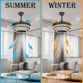 thumbnail image 5 of Datingday 42" Invisible Ceiling Fan Chandelier Light,Black Modern Crystal DIY Ceiling Fan Light Remote Control 4 Retractable ABS Blades for Bedroom Living Dining Room Decoration, 5 of 8