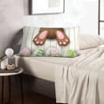 thumbnail image 6 of Hirioo Brown Bunny Bottom And Easter Eggs for Plush Pillow Cover for Bedroom and Living Room ,Elegant, Comfortable Home Decor-16"x24", 6 of 6