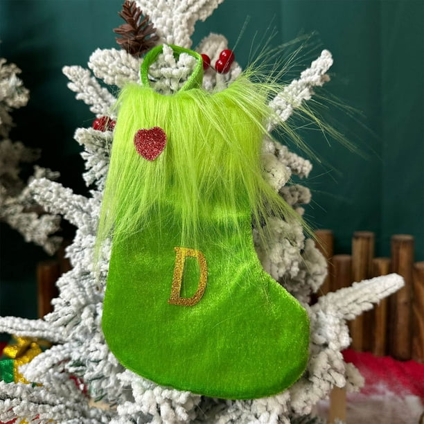 Candy Gift Bag, Christmas Stocking Gift Bag, Embroidered Letter Knitted Wool Hosiery, Foldable Portable Style, for Bedroom, High-Quality Wool Material, Large Capacity Design, for Holiday Gifting