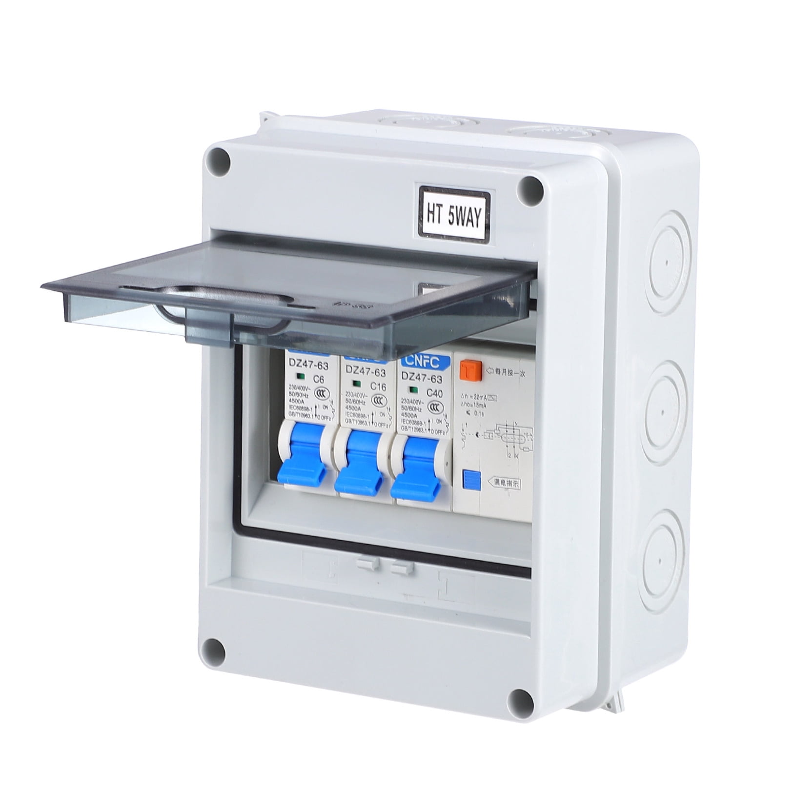 SASABAXI 1Set Small Breaker Box with Leakage Protection and Personal Shock Protection for Caravans and Outbuildings