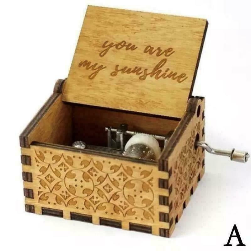 Wooden Music Box Mom/Dad To Daughter You Are My Sunshine Engraved Toy Kid *#