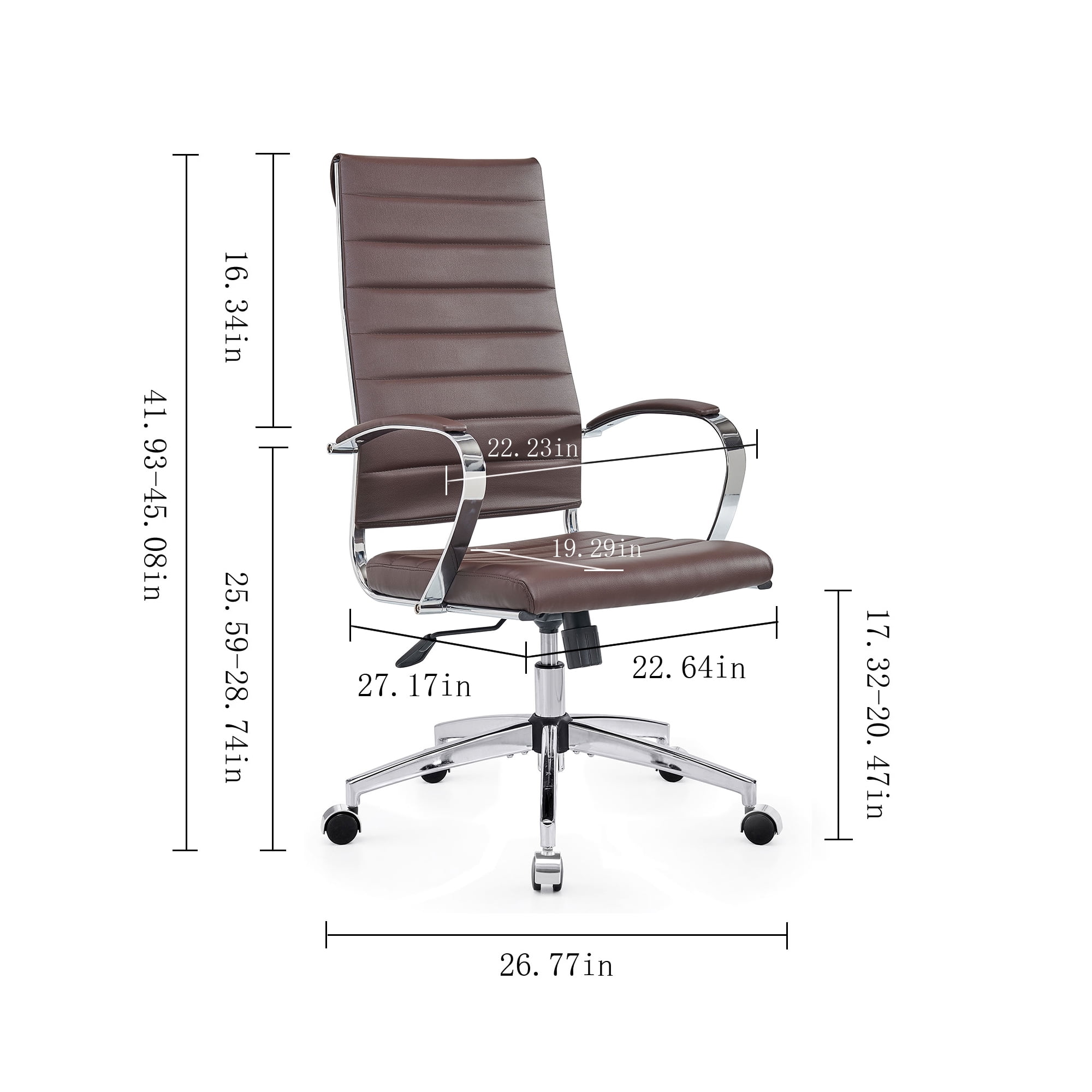 CAROCC High Back Executive Office Chair with Armrest Adjustable Swivel Chair in Durable Vegan Leather Modern Office Chair Ergonomic Desk Chair for Extra Back & Lumbar Support