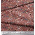 thumbnail image 2 of Soimoi Brown Poly Georgette Fabric Branch,Dot & American Robin Bird Decor Fabric Printed BTY 42 Inch Wide, 2 of 3