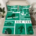 thumbnail image 2 of Erosebridal Sports Bed Sheets Set for Football Fan Twin,Football Sheet Set,Rugby Sheets,Ball Patchwork Flat Fitted Sheet with 1 Pillowcase for Bedroom(New York), 2 of 6
